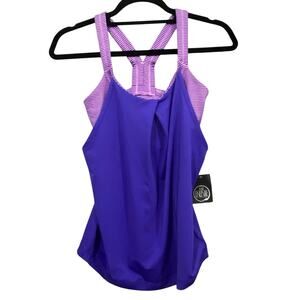 High Energie Workout Tank Purple Stripe Small